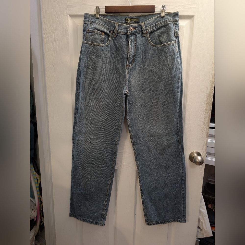 Men's Anchor Blue Straight Leg Denim  Jeans Size 34x32
